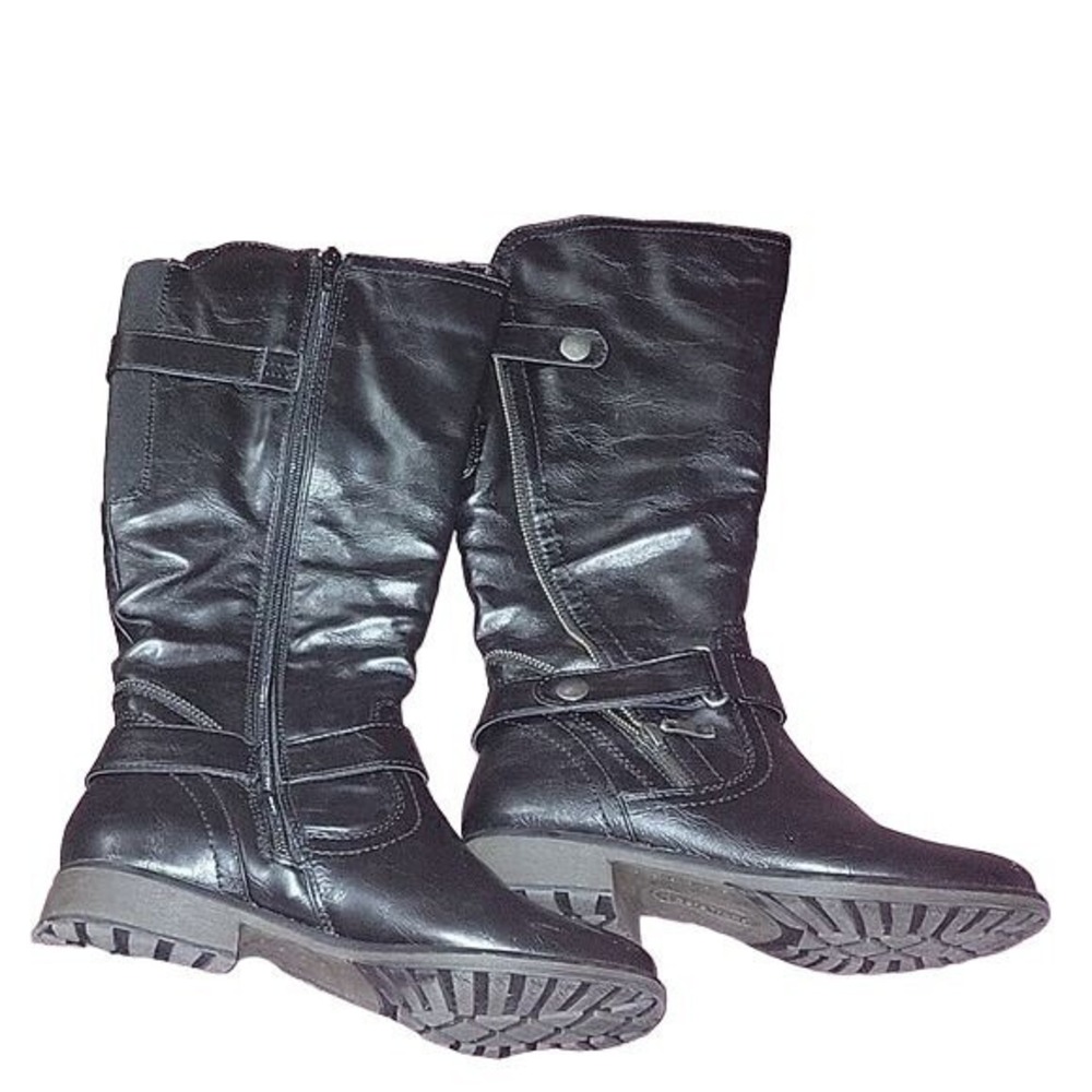 BARETRAP Women's Shyla Faux Leather Riding Boots Adjustable Winter‎ Fall 6M